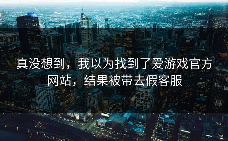 真没想到，我以为找到了爱游戏官方网站，结果被带去假客服