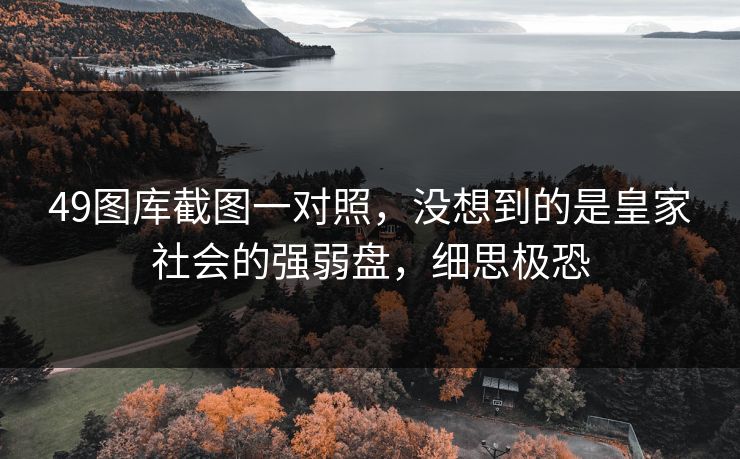 49图库截图一对照,没想到的是皇家社会的强弱盘,细思极恐